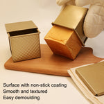 Forma quadrada para torrada antiaderente em forma de cubo de água, estilo:, 8832 8x7,5x6,5cm ondulado dourado, 8759 11,8x11x10,3cm liso dourado, 8772 8x7,5x6,5cm liso dourado, 8765 11,8x11x10,3cm ondulado dourado