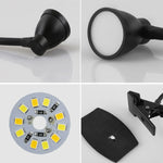 Lâmpada de Secretária com Mangueira USB de Dobragem 360 Graus, Especificações:, Branco Dimerização Progressiva, Preto Dimerização Progressiva, Branco Dimerização de Duas Velocidades, Preto Dimerização de Duas Velocidades