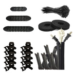 Conjunto Combinado de Organizador e Enrolador de Cabos de Dados para Secretária, 119 em 1, Zíper: 126 em 1, Tubo de Rede: 126 em 1