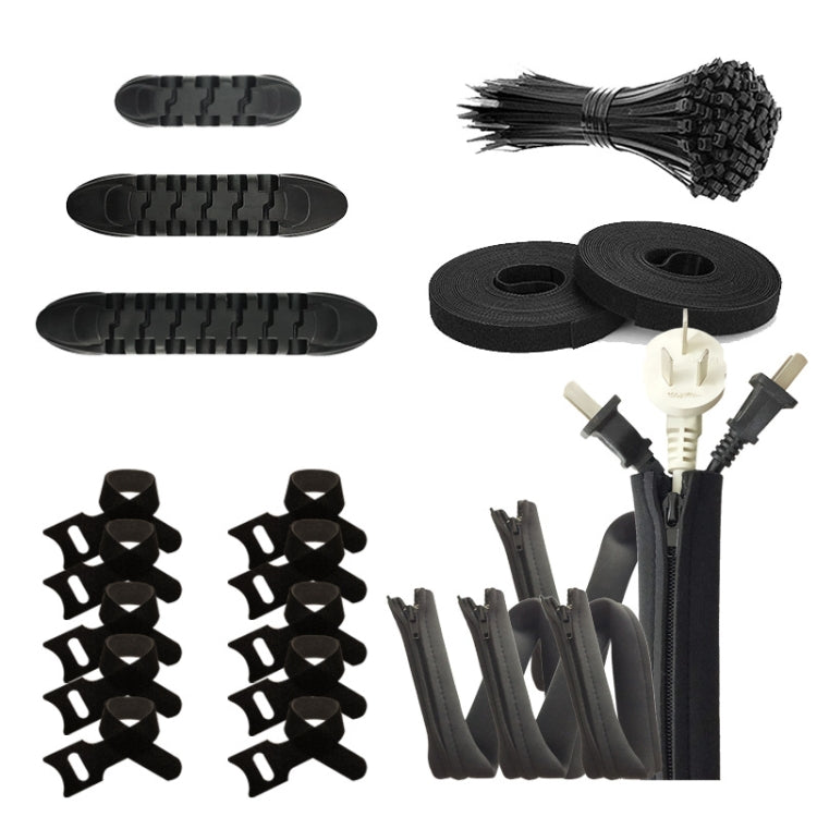 Conjunto Combinado de Organizador e Enrolador de Cabos de Dados para Secretária, 119 em 1, Zíper: 126 em 1, Tubo de Rede: 126 em 1