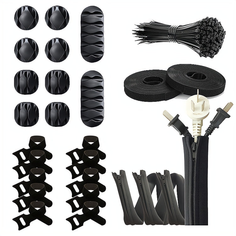Conjunto Combinado de Organizador e Enrolador de Cabos de Dados para Secretária, 119 em 1, Zíper: 126 em 1, Tubo de Rede: 126 em 1