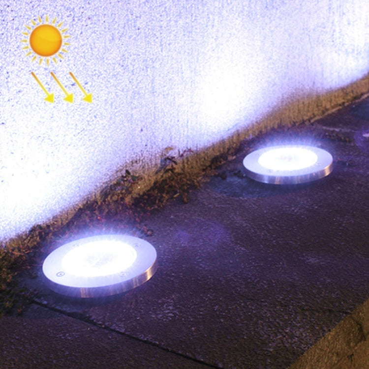 2 Peças Luz Solar para Jardim Exterior com 20 LEDs Impermeável Luz Enterrada para Relva, Luz Branca, Luz Amarela