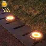 2 Peças Luz Solar para Jardim Exterior com 20 LEDs Impermeável Luz Enterrada para Relva, Luz Branca, Luz Amarela
