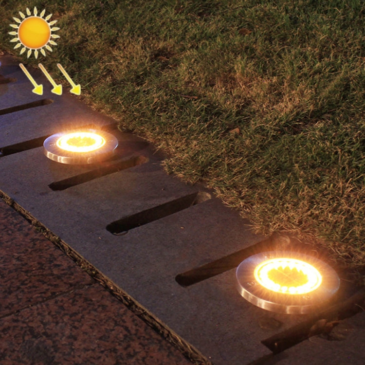 2 Peças Luz Solar para Jardim Exterior com 20 LEDs Impermeável Luz Enterrada para Relva, Luz Branca, Luz Amarela