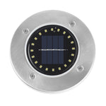 2 Peças Luz Solar para Jardim Exterior com 20 LEDs Impermeável Luz Enterrada para Relva, Luz Branca, Luz Amarela