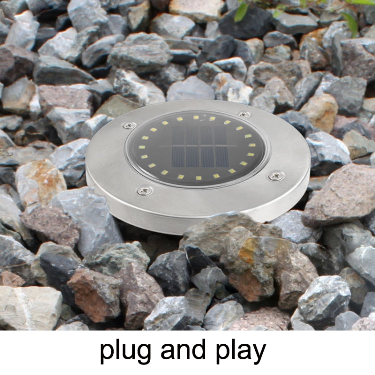 2 Peças Luz Solar para Jardim Exterior com 20 LEDs Impermeável Luz Enterrada para Relva, Luz Branca, Luz Amarela