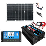 Inversor de sistema de energia solar 30A Controlador + Painel solar 18W 12V, Especificações:, Preto 12V para 110V, Preto 12V para 220V, Amarelo 12V para 110V, Amarelo 12V para 220V