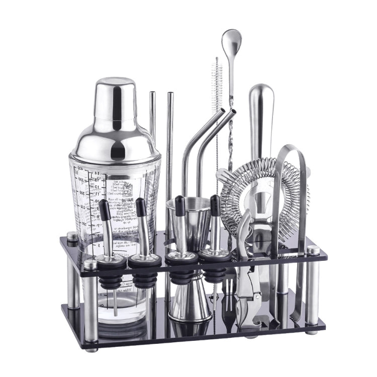Conjunto de Shaker de Vidro 17 em 1 400ml com Shaker Graduado, K17-3