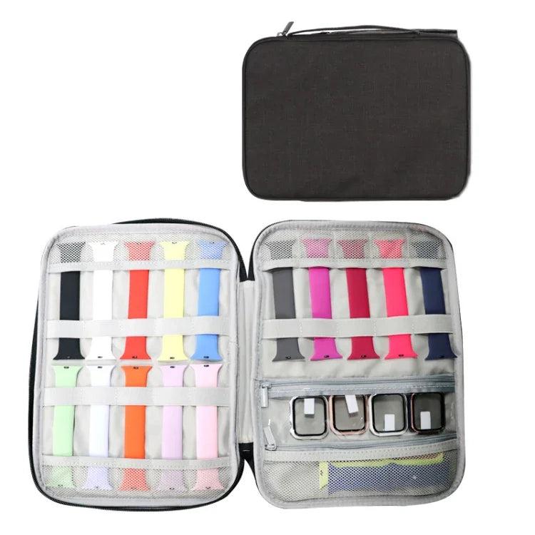 Bolsa de Armazenamento para Correias Longas com Alça para Apple Watch, Camada Única (Preto), Camada Única (Cinza), Dupla Camada (Preto), Dupla Camada (Cinza), Dupla Camada (Amarelo Leopardo), Dupla Camada (Rosa Leopardo)
