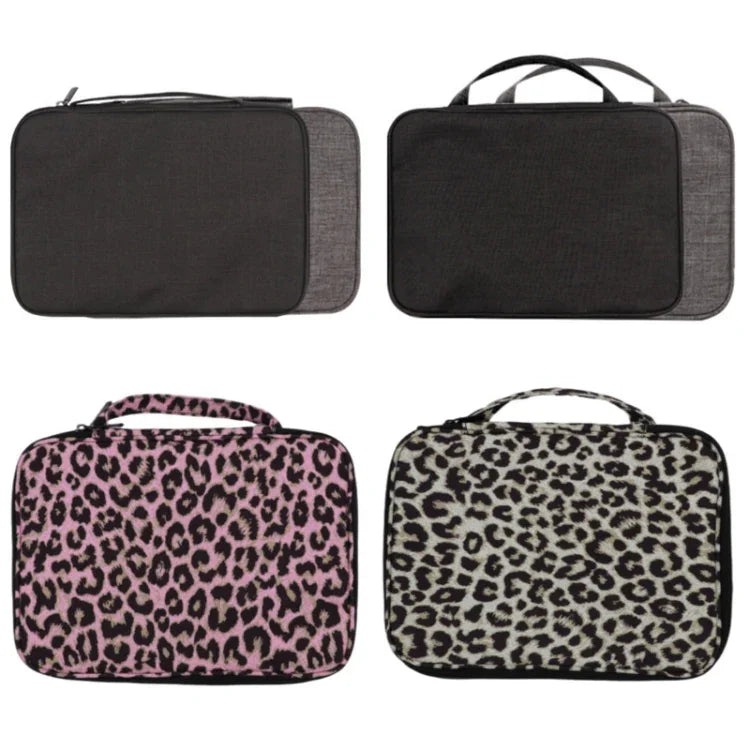 Long Strap Storage Bag With Handheld For Apple Watch, Single Layer (Black), Single Layer (Gray), Double Layer (Black), Double Layer (Gray), Double Layer (Yellow Leopard), Double Layer (Pink Leopard)