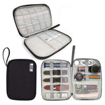 Travel Portable Strap Data Cable Storage Bag, Red, Purple, Grey, Navy Blue, Black
