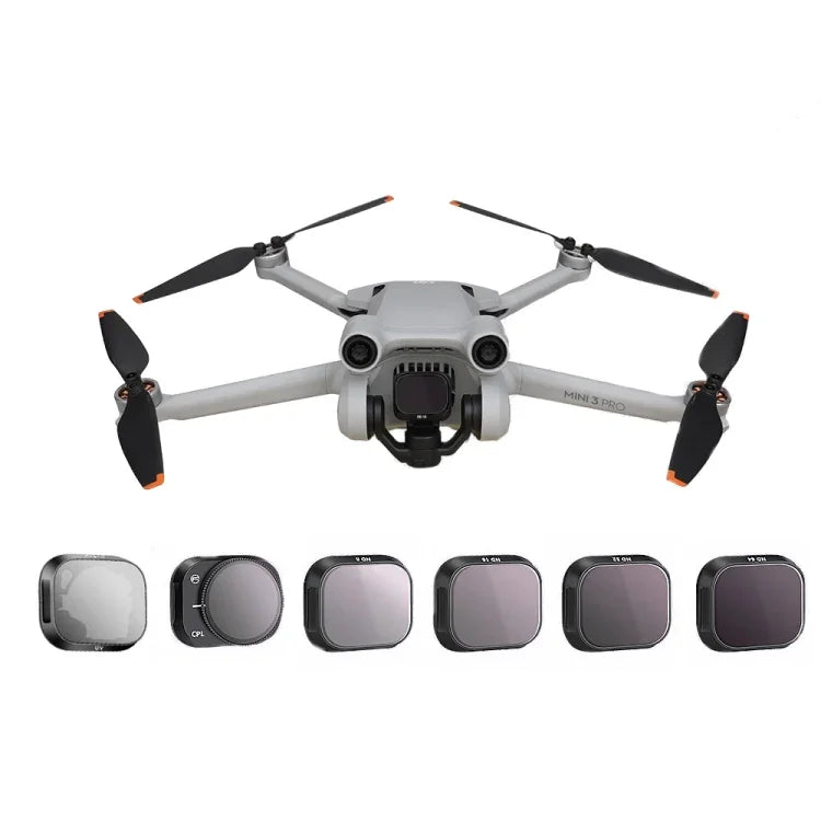 Acessórios de Filtros Ajustáveis em Liga de Alumínio RCSTQ para DJI Mini 3 Pro, Estilo: UV+CPL+ND8+ND16+ND32+ND64 6 em 1, CPL, ND8, ND16, ND32, ND64, Conjunto 4 em 1, Conjunto 6 em 1