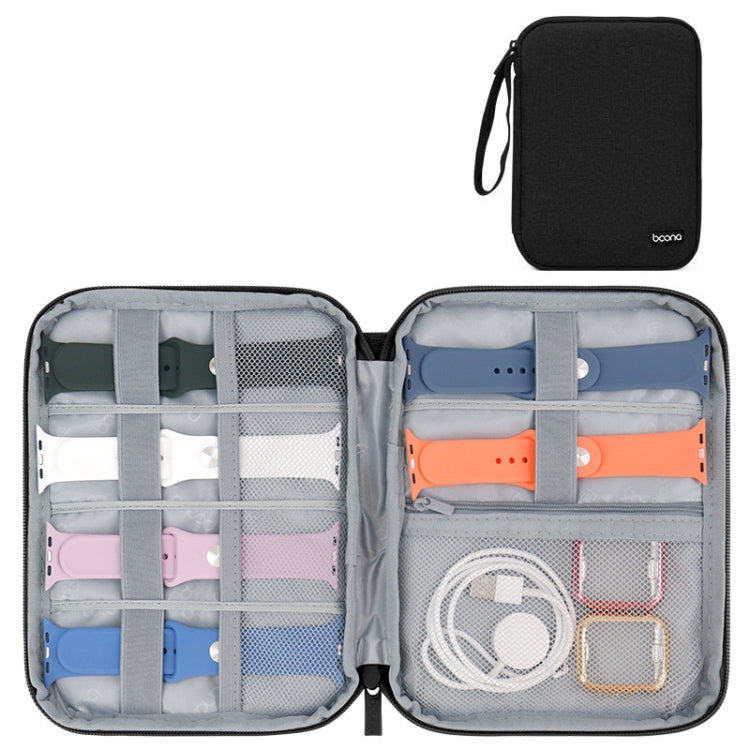 Bolsa Portátil para Armazenamento de Correia e Cabo de Dados para Apple Watch Boona, Grande (Preto)