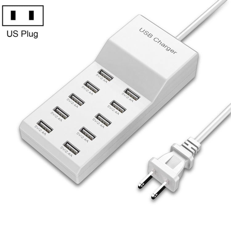 Carregador Multiporta USB para Telemóvel com Carregamento Rápido Universal, Adaptador Rápido, 10 Interfaces Plug EUA, 10 Interfaces Plug UE, 4 Interfaces Plug EUA, 4 Interfaces Plug UE