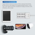 Carregador Multiporta USB para Telemóvel com Carregamento Rápido Universal, Adaptador Rápido, 10 Interfaces Plug EUA, 10 Interfaces Plug UE, 4 Interfaces Plug EUA, 4 Interfaces Plug UE