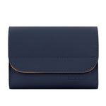 Bolsa de Armazenamento para Carregador de Rato Pequena em Pele Baona BN-Q009, Azul Escuro+Amarelo, Cinza Verde+Verde Claro, Prateado+Azul