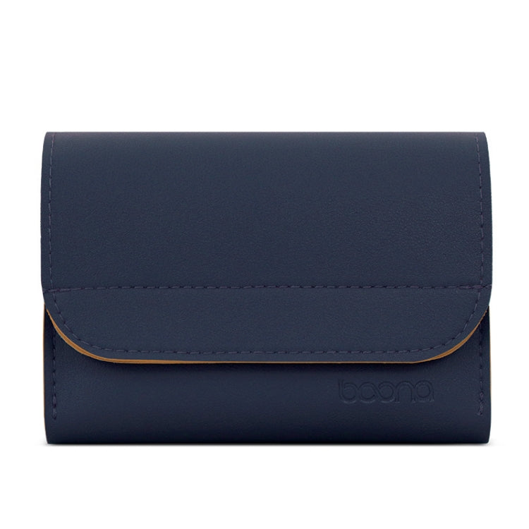 Bolsa de Armazenamento para Carregador de Rato Pequena em Pele Baona BN-Q009, Azul Escuro+Amarelo, Cinza Verde+Verde Claro, Prateado+Azul
