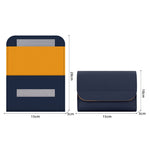 Bolsa de Armazenamento para Carregador de Rato Pequena em Pele Baona BN-Q009, Azul Escuro+Amarelo, Cinza Verde+Verde Claro, Prateado+Azul