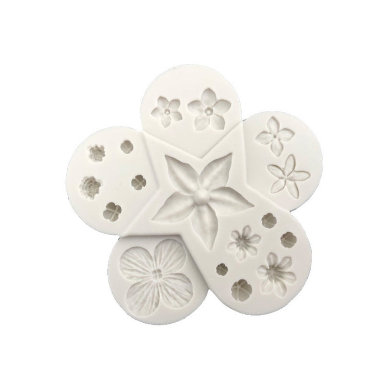 Molde de Silicone para Fondant com Combinação de Flores e Folhas, Ferramenta de Modelagem DIY, Ferramenta de Modelagem DIY