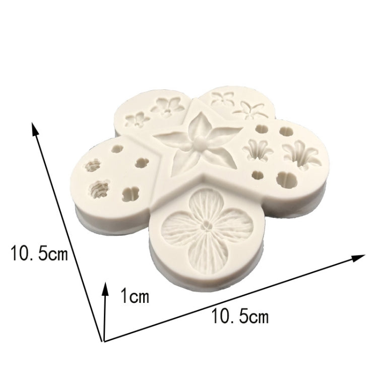 Molde de Silicone para Fondant com Combinação de Flores e Folhas, Ferramenta de Modelagem DIY, Ferramenta de Modelagem DIY