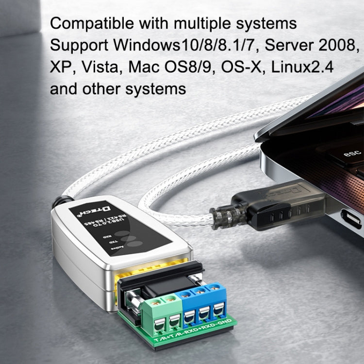 Conversor Industrial USB para RS485/422 DTECH DT-5119 Cabo de Comunicação Serial, DT-5119 0,5m