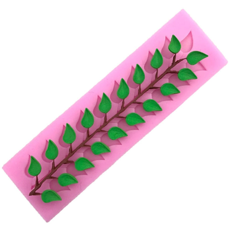Molde de Silicone para Fondant com Folha de Árvore em Renda Longa, Renda Longa