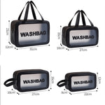 2 PCS Frosted Translucent Waterproof Storage Bag Cosmetic Bag Swimming Bag Wash Bag, Black M, Black M 2 Handles, Black L, Pink S, Pink M, Pink M 2 Handles, Pink L, White S, White M, White M 2 Handles, White L, Blue S, Blue M, Blue M 2 Handles, Blue L