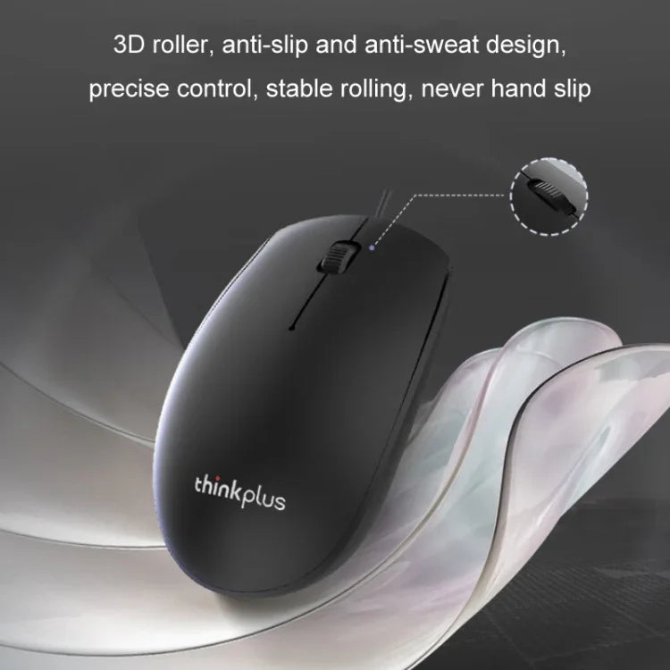 Conjunto de Teclado e Rato com Fio USB Lenovo Thinkplus para Escritório, KM130 Pro