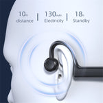 Auricular Bluetooth KS-19 com Condução de Som, Gancho para Pescoço, Auriculares para Negócios, KS-19 Preto