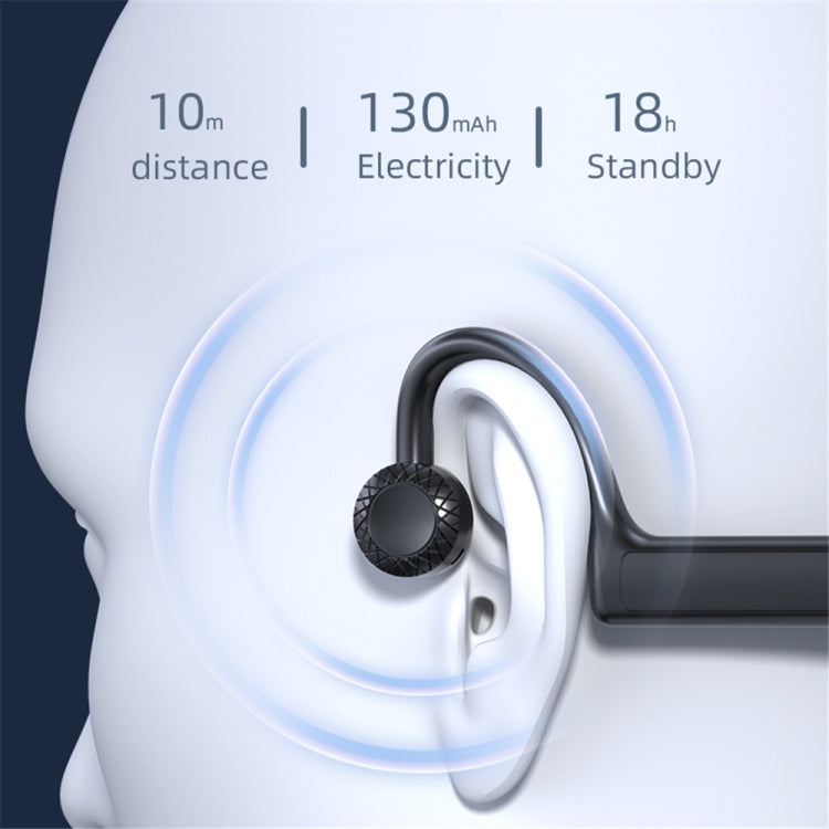 Auricular Bluetooth KS-19 com Condução de Som, Gancho para Pescoço, Auriculares para Negócios, KS-19 Preto