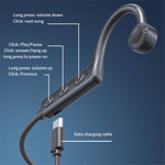 Auricular Bluetooth KS-19 com Condução de Som, Gancho para Pescoço, Auriculares para Negócios, KS-19 Preto