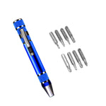 Chave de Fendas 8 em 1 em Liga de Alumínio Caneta de Desmontagem Combinada para Reparação, 8 em 1 Azul, 8 em 1 Vermelho, 8 em 1 Prateado