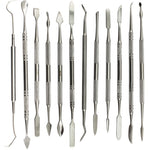Conjunto de Ferramentas Dentárias para Escultura em Cera em Aço Inoxidável 12 em 1, Ferramenta para Modelagem de Argila