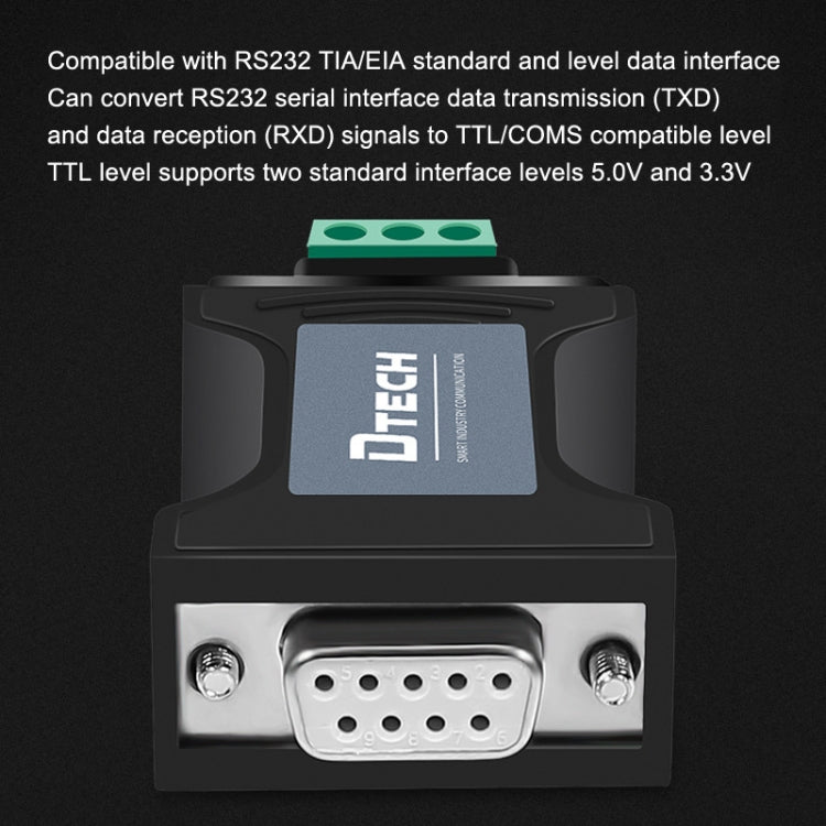 Módulo Porta Serial RS232 para TTL DTECH DT-9005 Sem Fonte de Alimentação, Módulo 3,3V, Módulo 5V