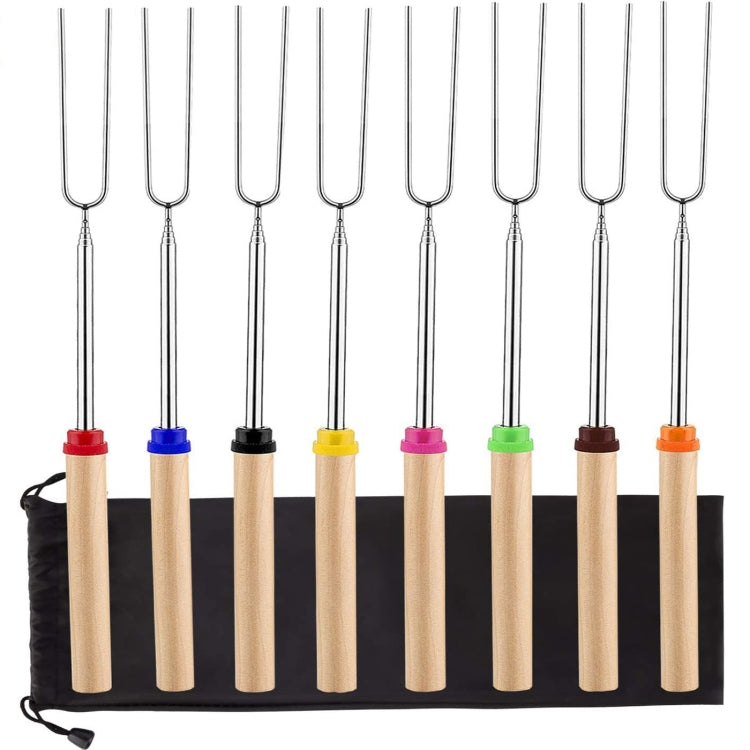 1124-7 Retractable Wooden Stick Marshmallow BBQ Fork, Spsc: Drawstring Bag, Drawstring Bag, Zipper Bag