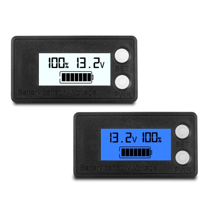 Voltímetro Digital LCD Impermeável para Bateria de Chumbo-Ácido e Lítio de Dois Fios, 8-100V (Branco), 8-100V (Azul), 8-72V (Branco), 8-72V (Azul)