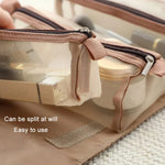 Bolsa Cosmética Impermeável de Malha Portátil para Viagem Feminina 4 em 1, Vermelho, Verde, Preto, Violeta, Caqui, Rosa Cereja