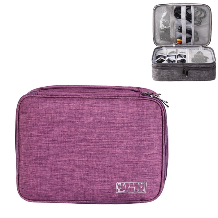 Bolsa de Armazenamento para Cabo de Energia de Auscultadores Eletrónicos Digitais Multifuncional de 5 Polegadas, Roxo, Preto, Vinho, Cinzento Escuro, Verde, Azul Lago
