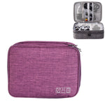 Bolsa de Armazenamento para Cabo de Energia de Auscultadores Eletrónicos Digitais Multifuncional de 5 Polegadas, Roxo, Preto, Vinho, Cinzento Escuro, Verde, Azul Lago