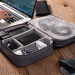 Bolsa de Armazenamento para Cabo de Energia de Auscultadores Eletrónicos Digitais Multifuncional de 5 Polegadas, Roxo, Preto, Vinho, Cinzento Escuro, Verde, Azul Lago