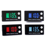 Voltímetro Digital de Duas Linhas para Bateria de Chumbo-Ácido e Lítio, Cor:, Vermelho, Verde, Azul, Branco, Vermelho+Temperatura, Verde+Temperatura, Azul+Temperatura, Branco+Temperatura
