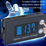 Voltímetro Digital de Duas Linhas para Bateria de Chumbo-Ácido e Lítio, Cor:, Vermelho, Verde, Azul, Branco, Vermelho+Temperatura, Verde+Temperatura, Azul+Temperatura, Branco+Temperatura