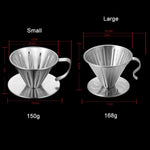 Filtro de Café em Aço Inoxidável de Dupla Camada para Pour-over, Tamanho:, Pequeno