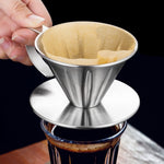 Filtro de Café em Aço Inoxidável de Dupla Camada para Pour-over, Tamanho:, Pequeno