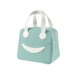 Saco de Almoço Smile com Alças de Pele, Tamanho: S (Verde), S (Verde), S (Rosa), S (Cinza), S (Azul Marinho), S (Amarelo), L (Verde), L (Rosa), L (Cinza), L (Azul Marinho), L (Amarelo)