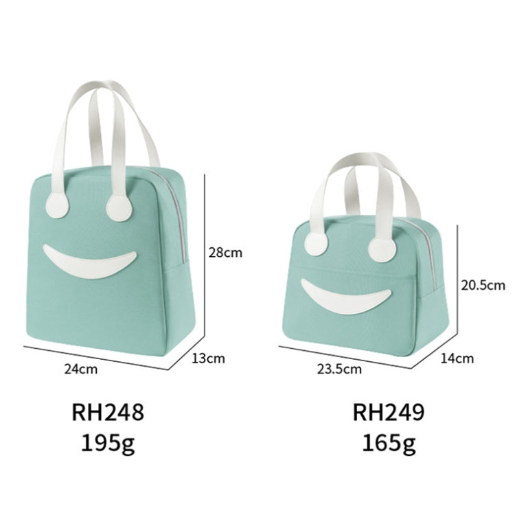Saco de Almoço Smile com Alças de Pele, Tamanho: S (Verde), S (Verde), S (Rosa), S (Cinza), S (Azul Marinho), S (Amarelo), L (Verde), L (Rosa), L (Cinza), L (Azul Marinho), L (Amarelo)