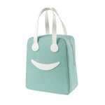 Saco de Almoço Smile com Alças de Pele, Tamanho: S (Verde), S (Verde), S (Rosa), S (Cinza), S (Azul Marinho), S (Amarelo), L (Verde), L (Rosa), L (Cinza), L (Azul Marinho), L (Amarelo)