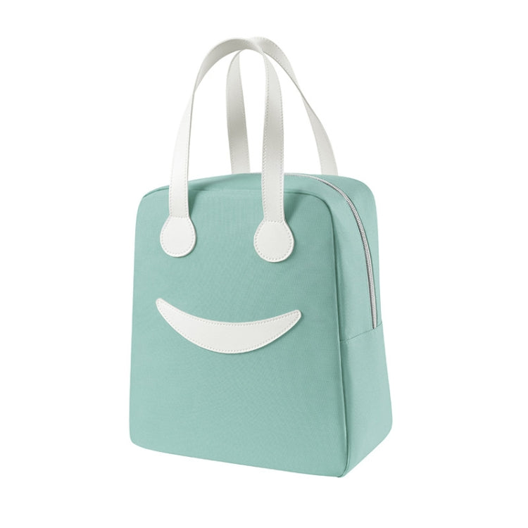 Saco de Almoço Smile com Alças de Pele, Tamanho: S (Verde), S (Verde), S (Rosa), S (Cinza), S (Azul Marinho), S (Amarelo), L (Verde), L (Rosa), L (Cinza), L (Azul Marinho), L (Amarelo)