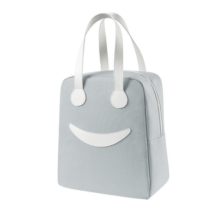 Saco de Almoço Smile com Alças de Pele, Tamanho: S (Verde), S (Verde), S (Rosa), S (Cinza), S (Azul Marinho), S (Amarelo), L (Verde), L (Rosa), L (Cinza), L (Azul Marinho), L (Amarelo)