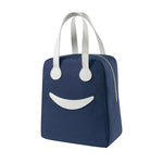 Saco de Almoço Smile com Alças de Pele, Tamanho: S (Verde), S (Verde), S (Rosa), S (Cinza), S (Azul Marinho), S (Amarelo), L (Verde), L (Rosa), L (Cinza), L (Azul Marinho), L (Amarelo)